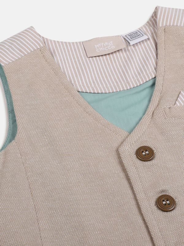 Boys Medium Natural Knitted Vest image number null